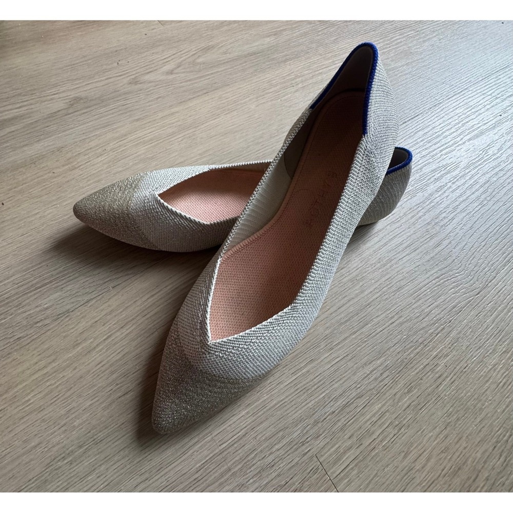 Rothys The‎ Point Diamond Metallic Sparkle Pointed Toe Flats Shoes Womens 10.5